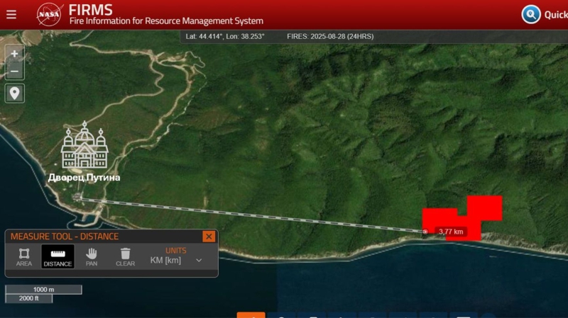 Drone strike sparks forest fire near Putin’s Black Sea Palace